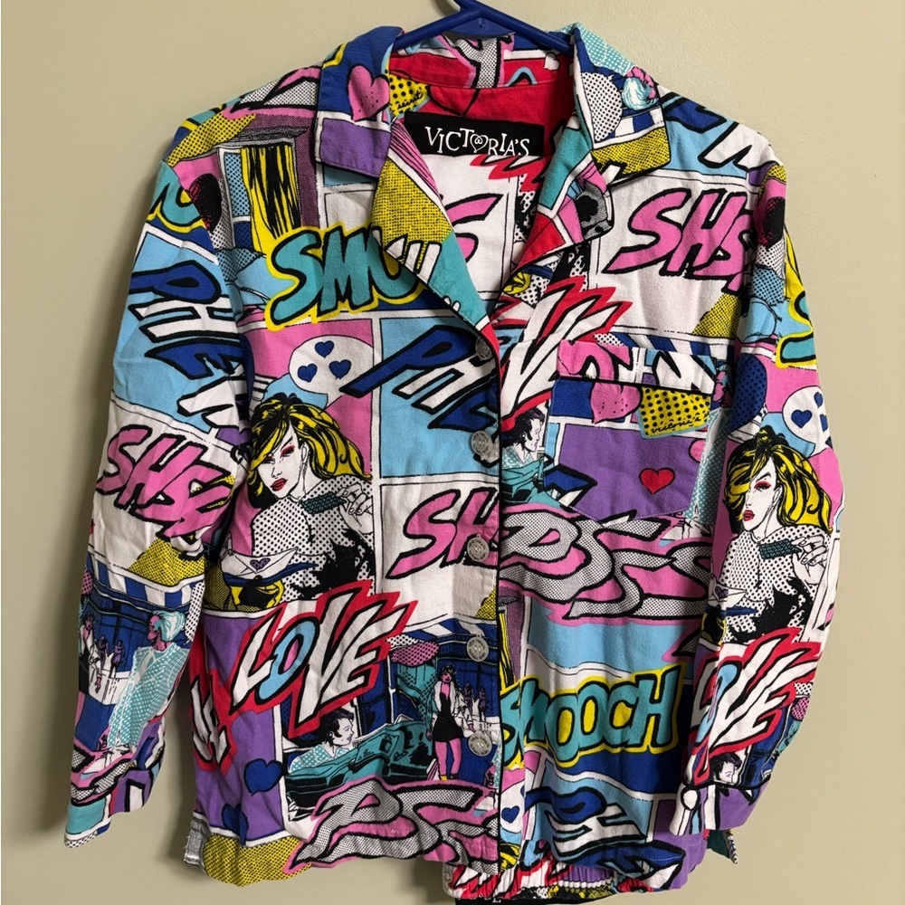 Victoria's Secret Colorful Graphic Pajama Top